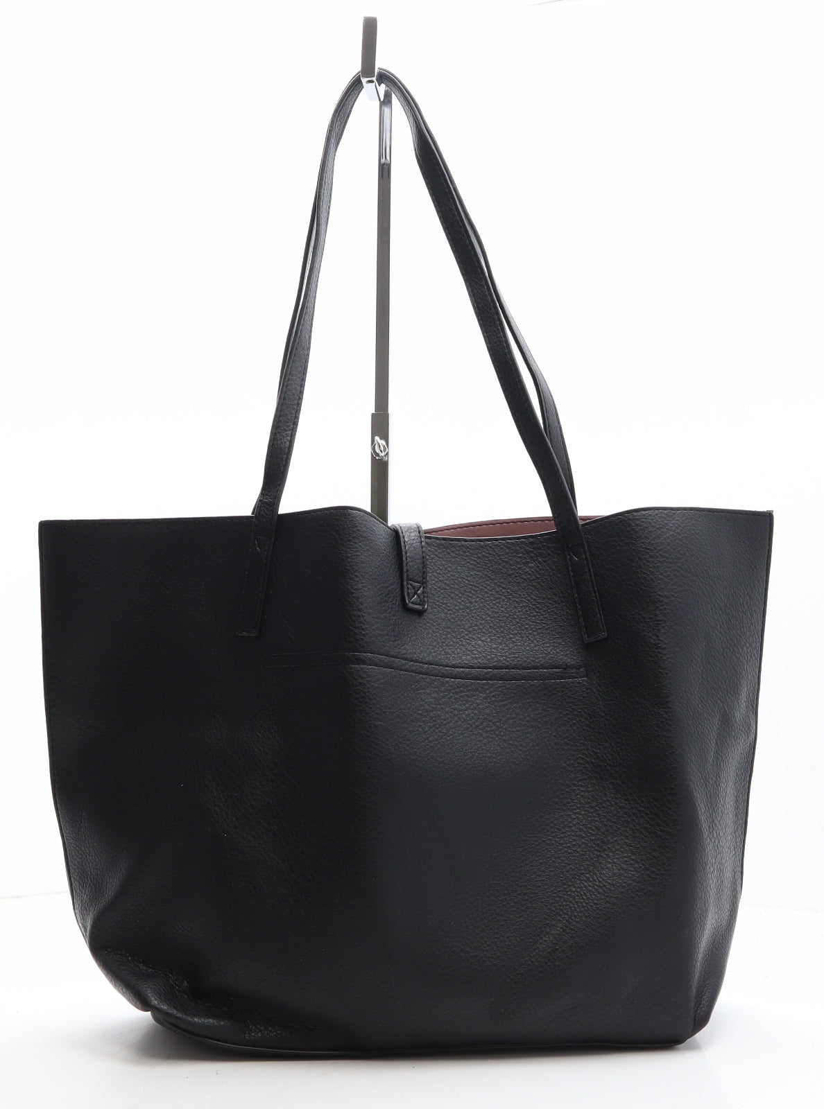 F&F Womens Black Polyethylene Shoulder Bag Size Large