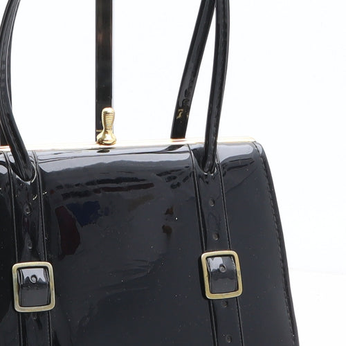 Preworn Womens Black PVC Top Handle Bag Size Mini