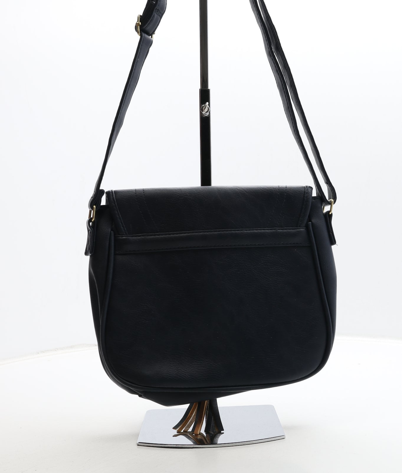 Natalie Andersen Womens Navy Polyurethane Crossbody Size Medium