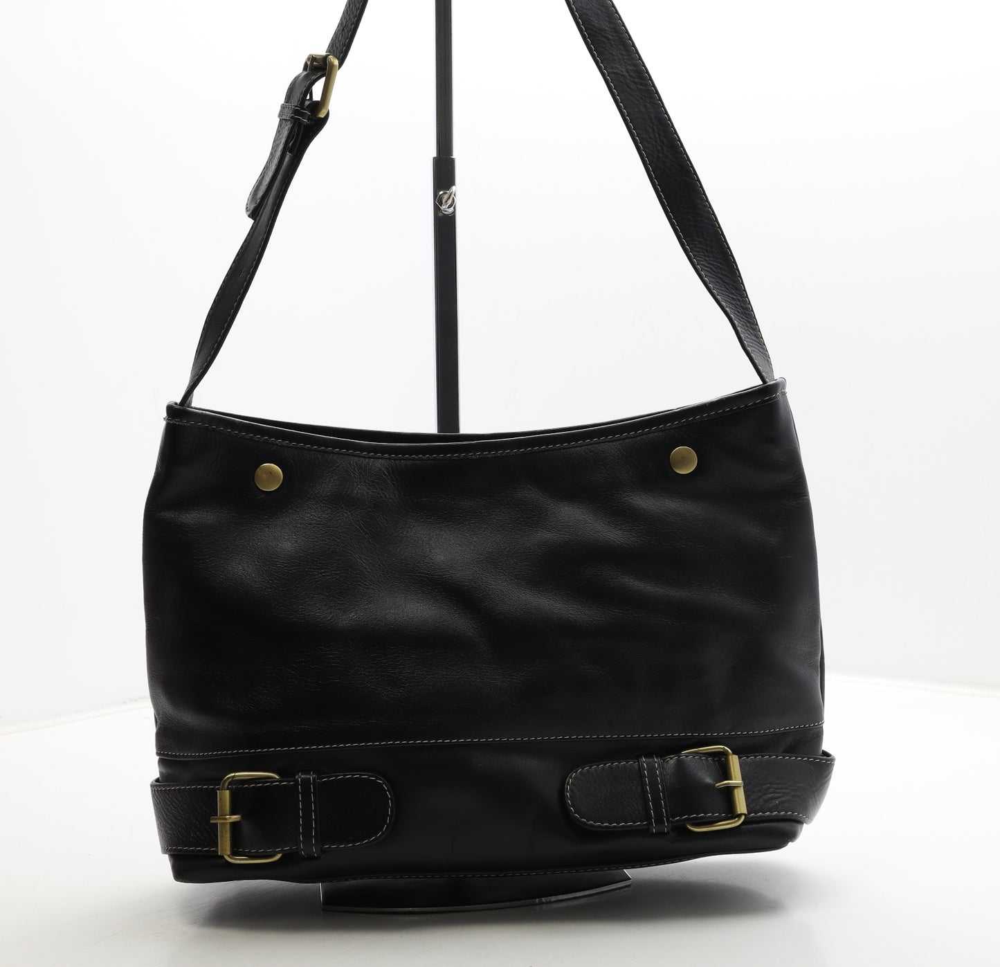 Cellimi Womens Black Leather Shoulder Bag Size Medium
