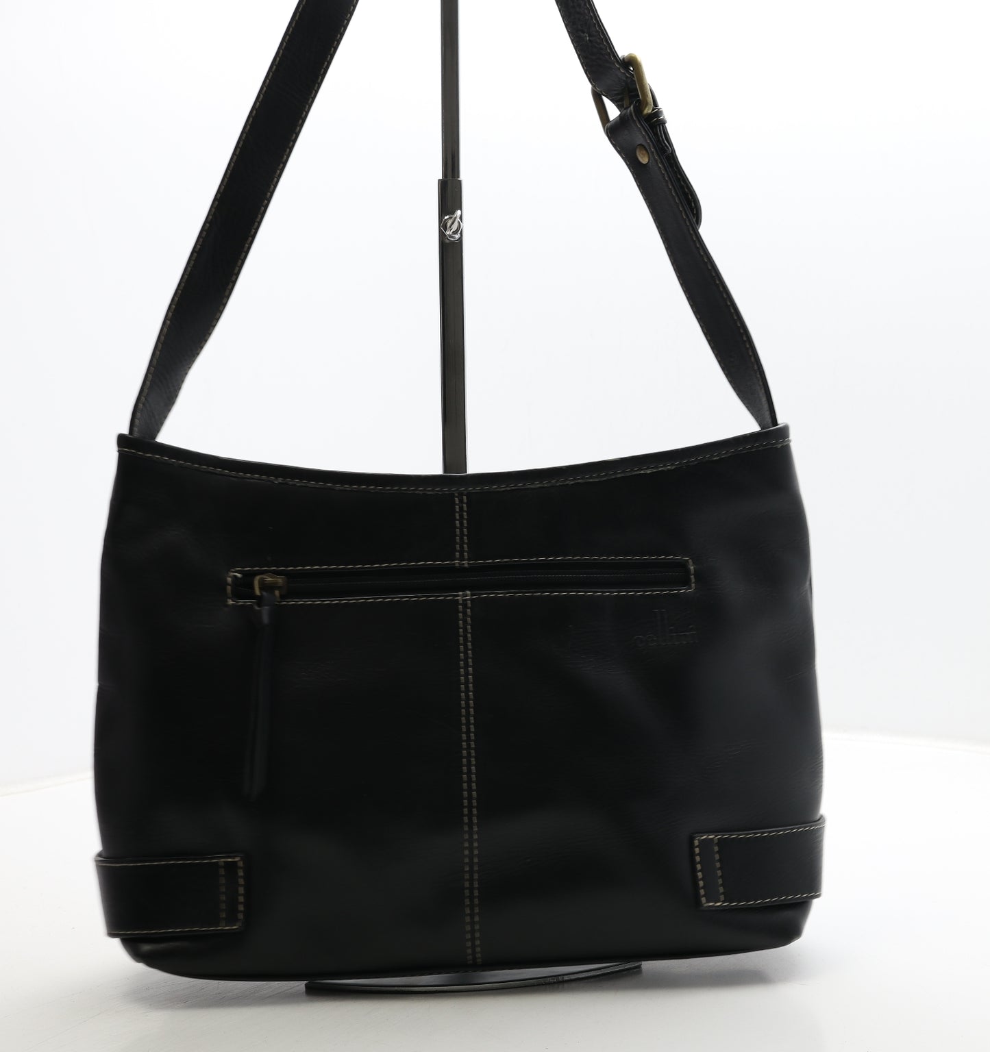 Cellimi Womens Black Leather Shoulder Bag Size Medium