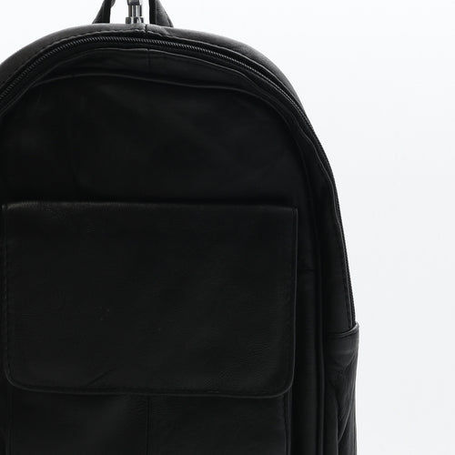 Lorenz Womens Black Leather Backpack Size Medium