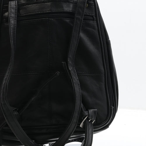 Lorenz Womens Black Leather Backpack Size Medium