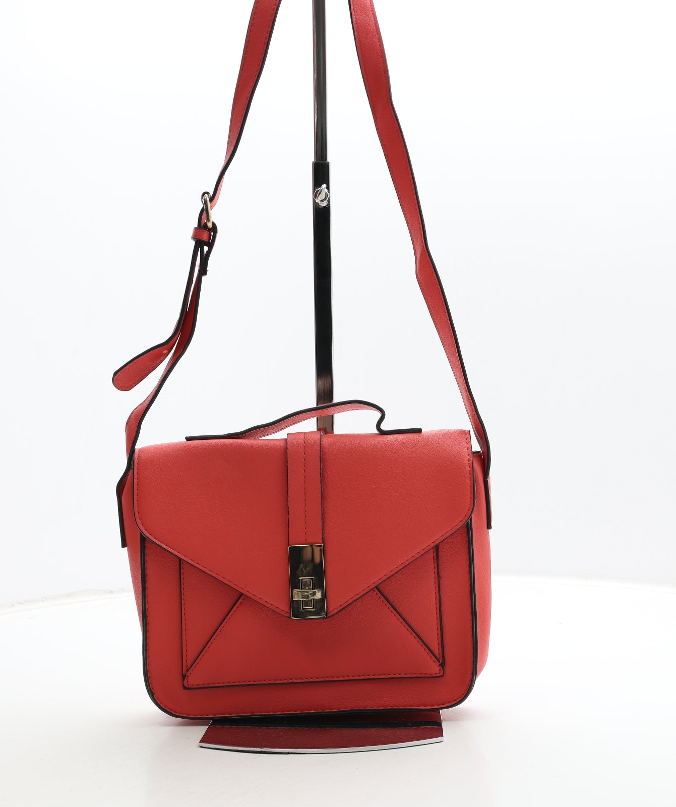 Atmosphere Womens Red Polyurethane Clutch Size Medium