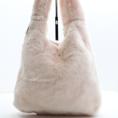 Primark Womens Pink Polyester Top Handle Bag Size Medium - Fluffy Detail