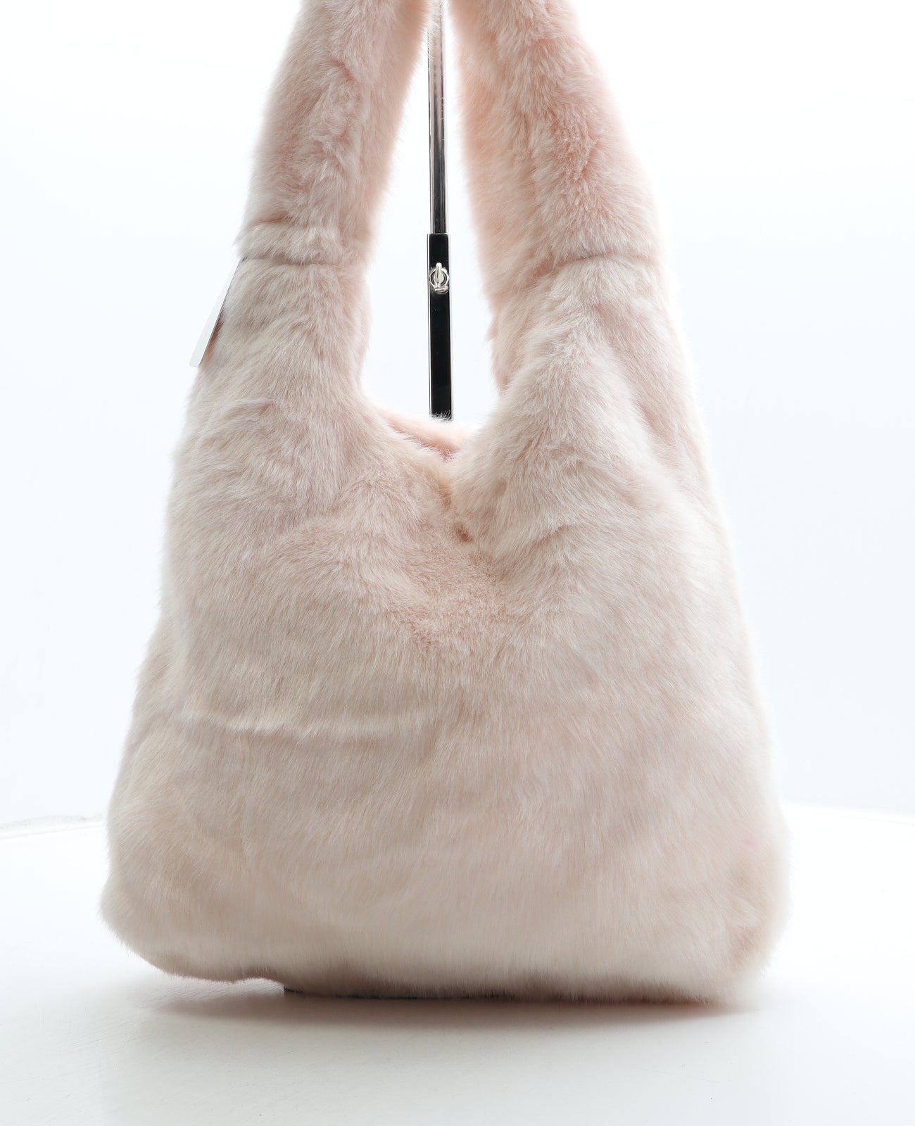 Primark Womens Pink Polyester Top Handle Bag Size Medium - Fluffy Detail