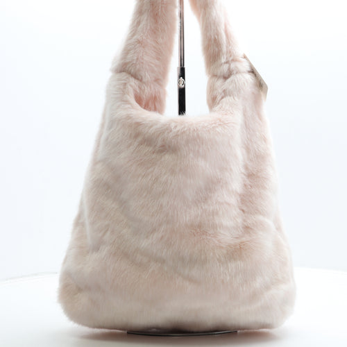 Primark Womens Pink Polyester Top Handle Bag Size Medium - Fluffy Detail