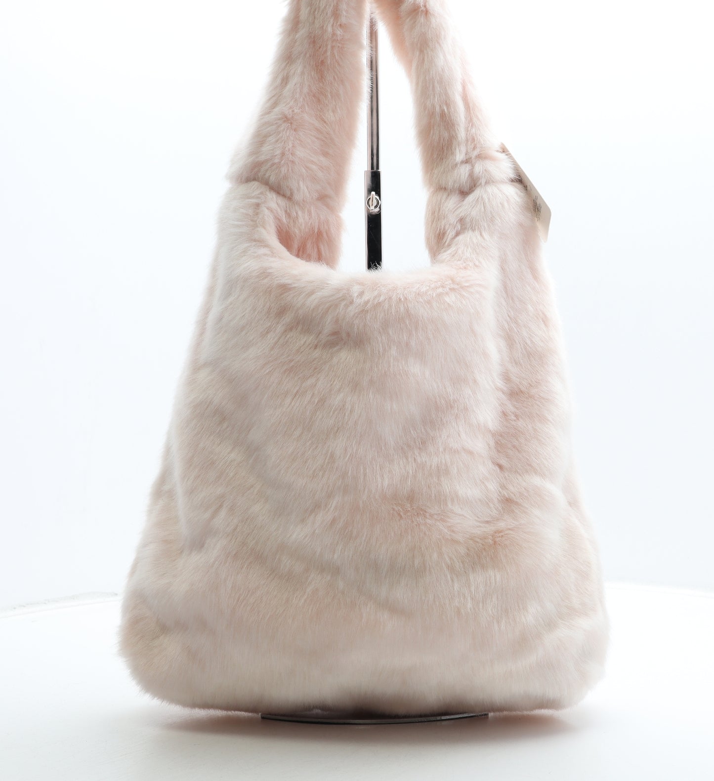 Primark Womens Pink Polyester Top Handle Bag Size Medium - Fluffy Detail