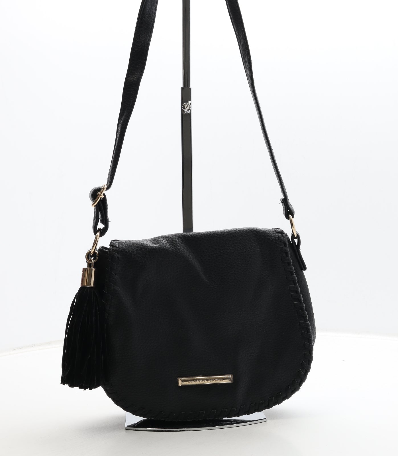 Dorothy Perkins Womens Black Polyurethane Crossbody Size Medium