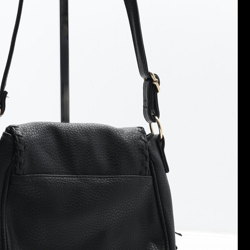 Dorothy Perkins Womens Black Polyurethane Crossbody Size Medium