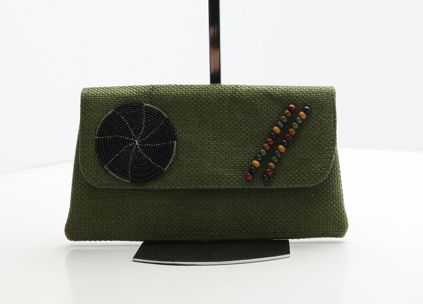Preworn Womens Green Polyester Clutch Size Small
