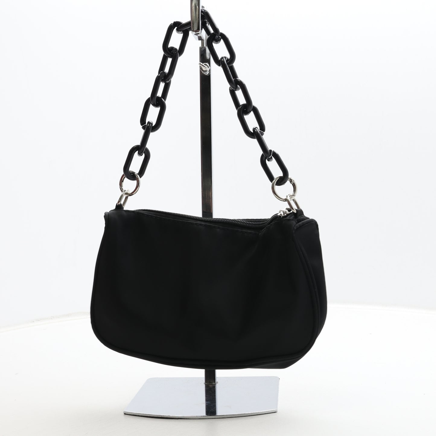 Preworn Womens Black Polyester Top Handle Bag Size Small