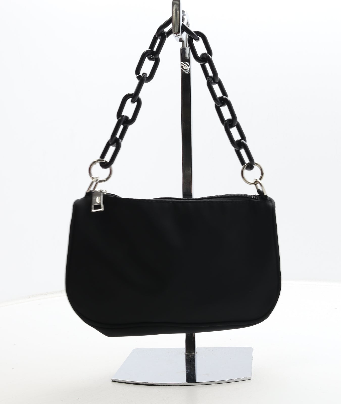 Preworn Womens Black Polyester Top Handle Bag Size Small