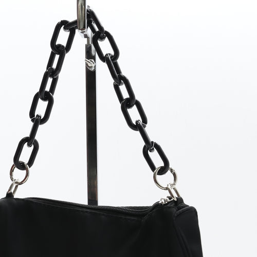 Preworn Womens Black Polyester Top Handle Bag Size Small