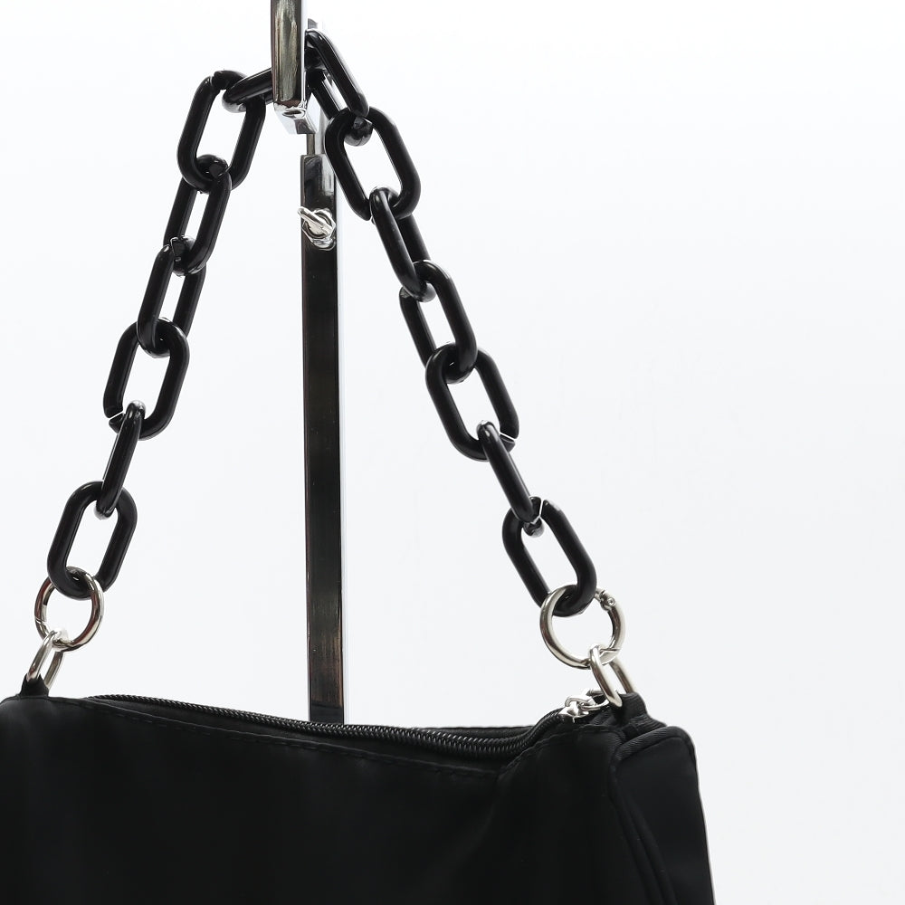 Preworn Womens Black Polyester Top Handle Bag Size Small