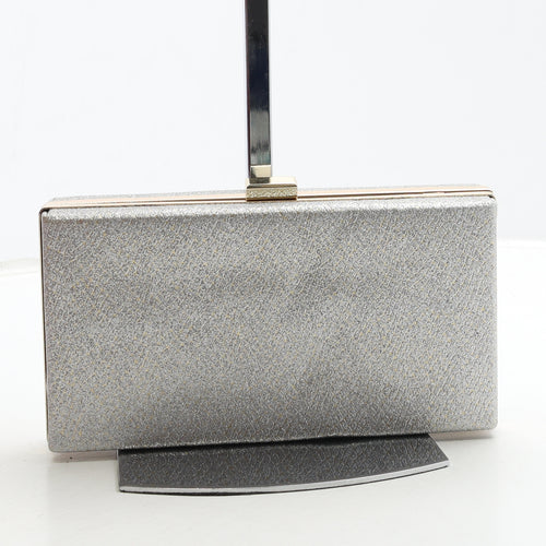 Preworn Womens Silver Aluminium Clutch Size Small