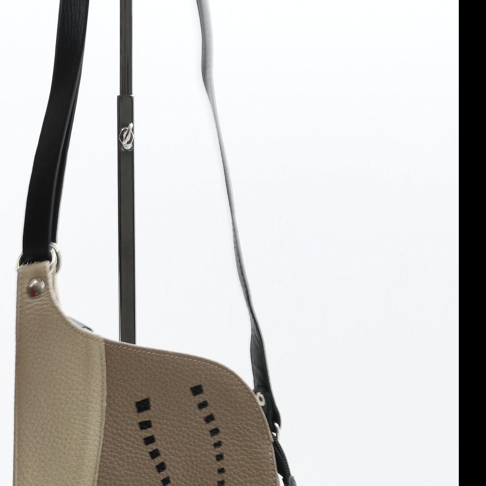 MMBags Athens Womens Beige Floral Leather Crossbody Size Small - Flower Detail