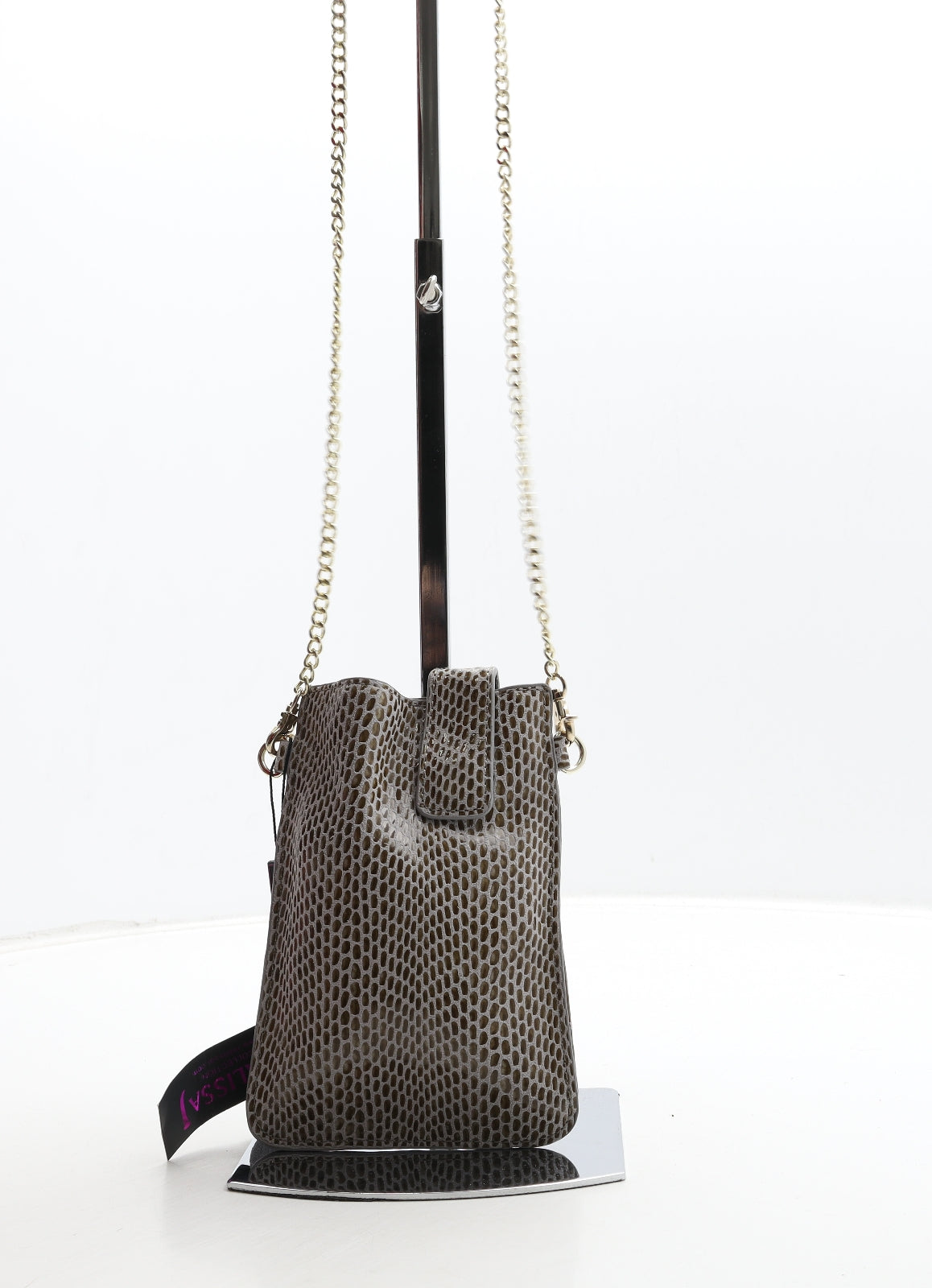 Malissa Womens Brown Geometric Leather Crossbody Size Small