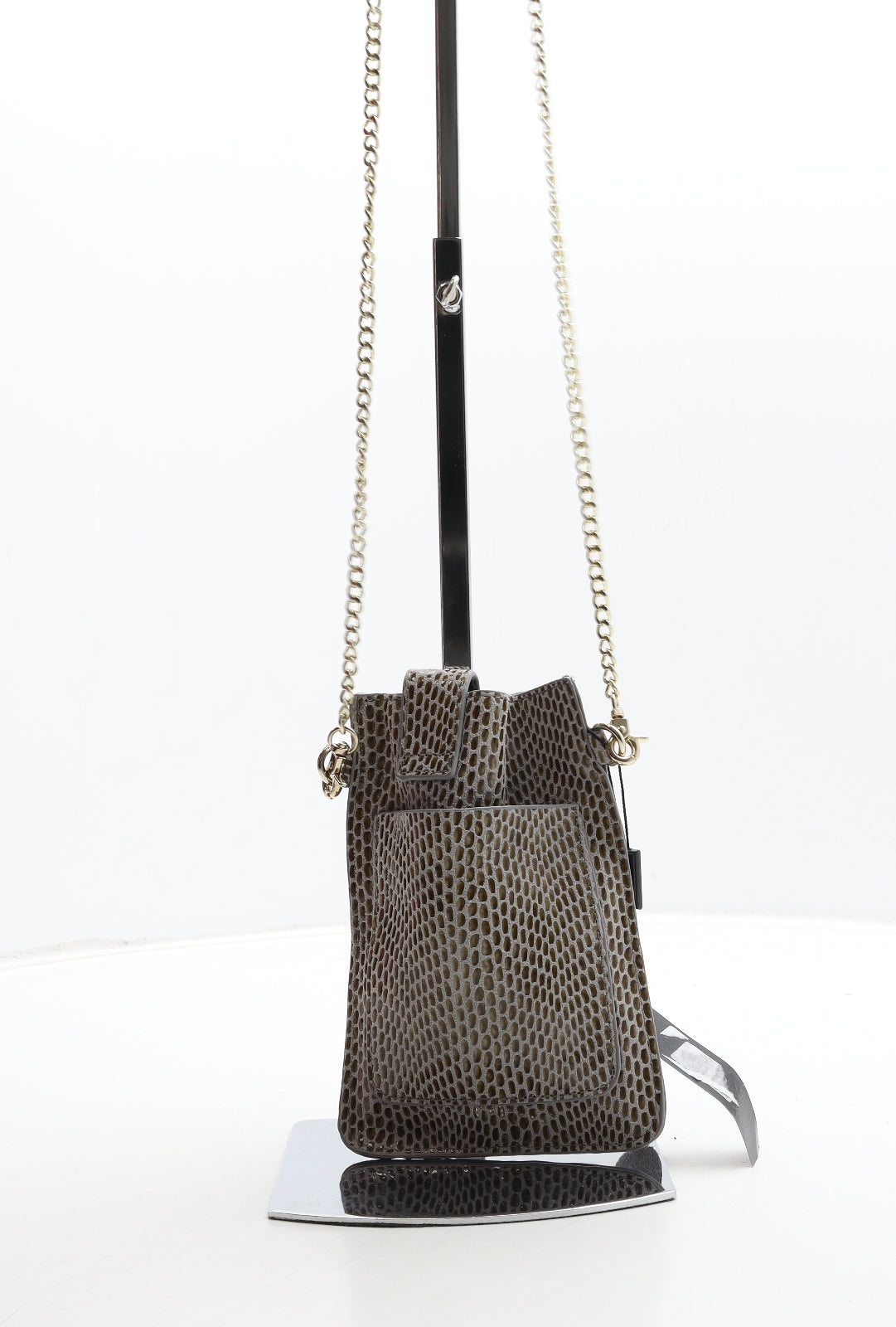 Malissa Womens Brown Geometric Leather Crossbody Size Small