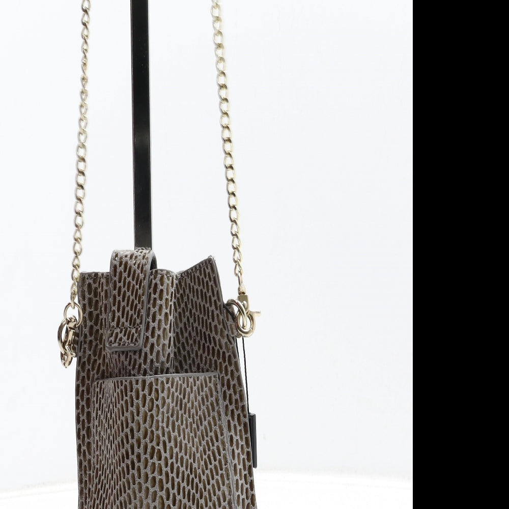 Malissa Womens Brown Geometric Leather Crossbody Size Small