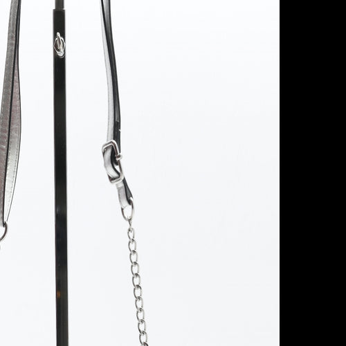 River Island Womens Silver Logo Polyurethane Crossbody Size Small