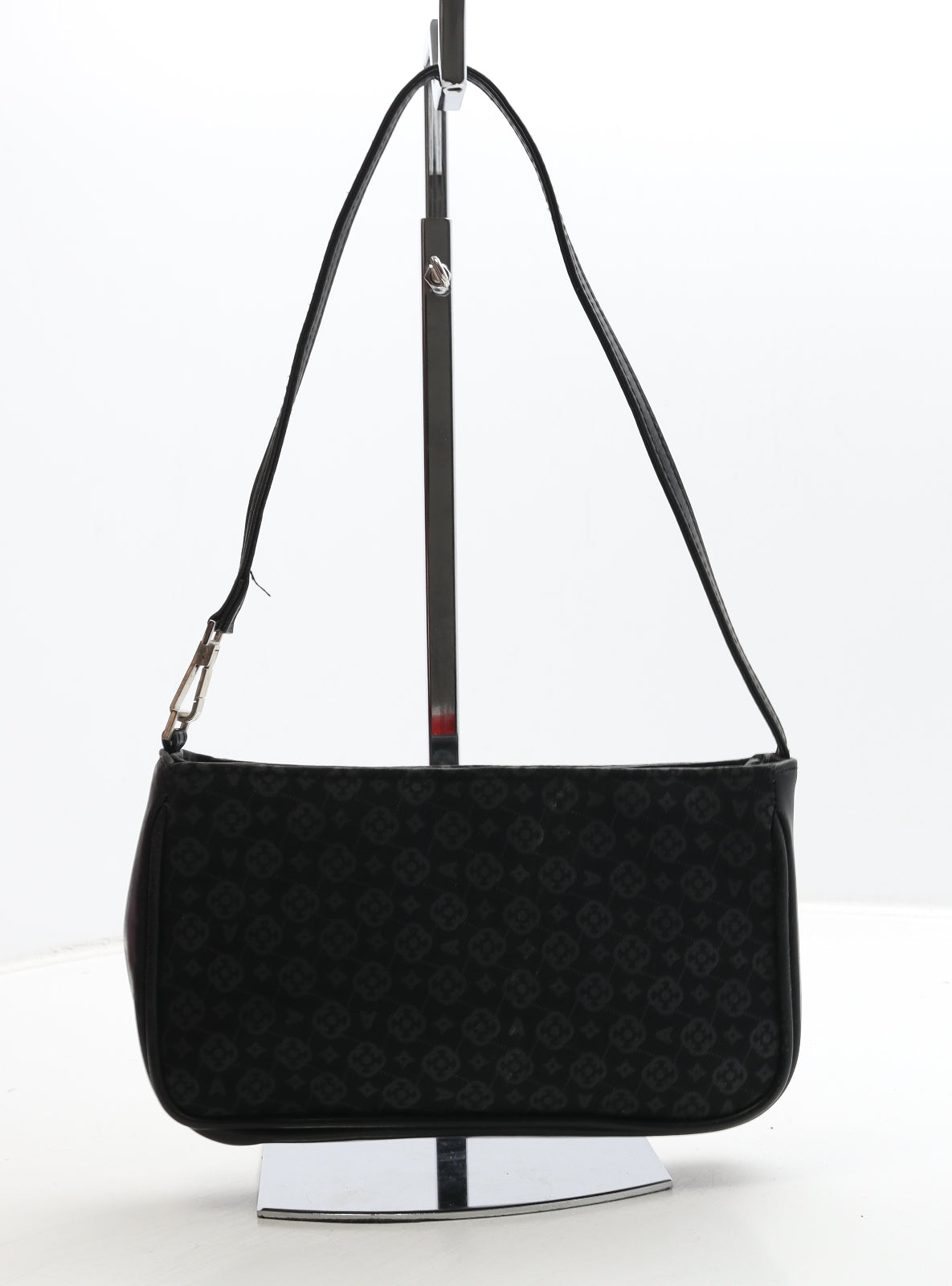 Atmosphere Womens Black Geometric Polyester Shoulder Bag Size Small