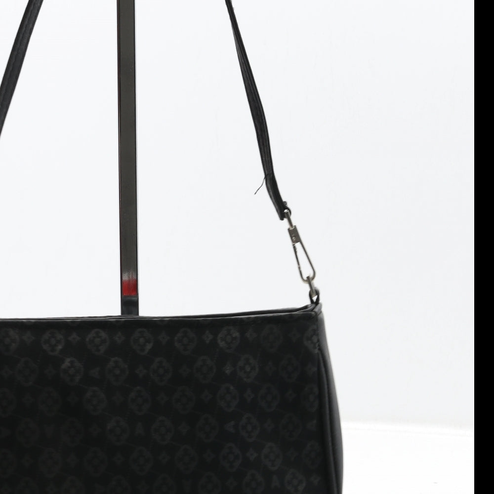 Atmosphere Womens Black Geometric Polyester Shoulder Bag Size Small
