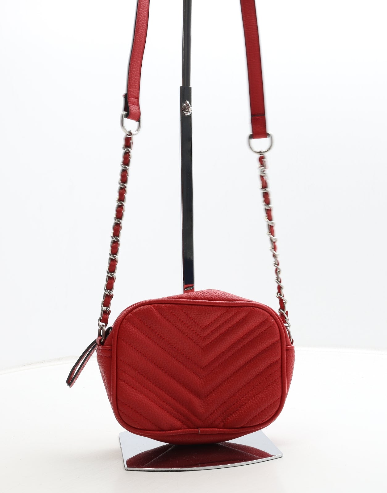 Miss Selfridge Womens Red Polyurethane Crossbody Size Small