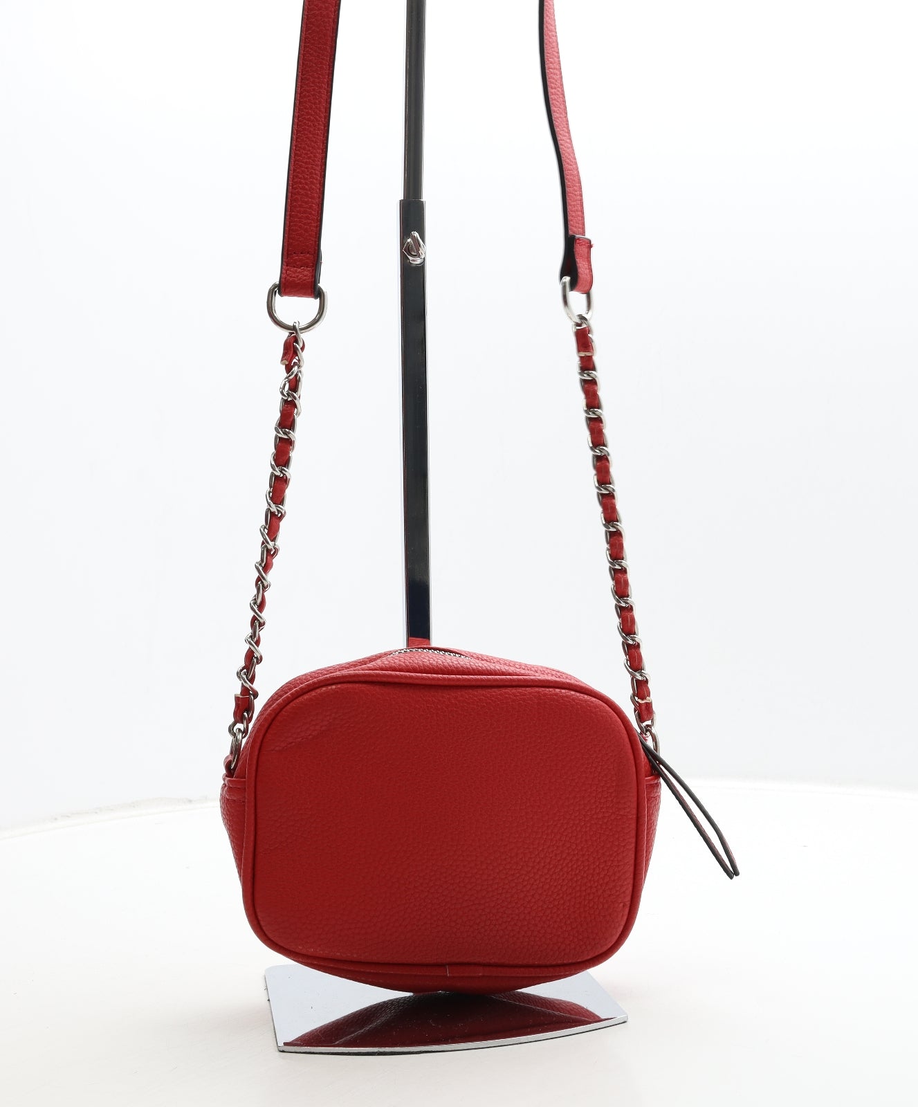 Miss Selfridge Womens Red Polyurethane Crossbody Size Small