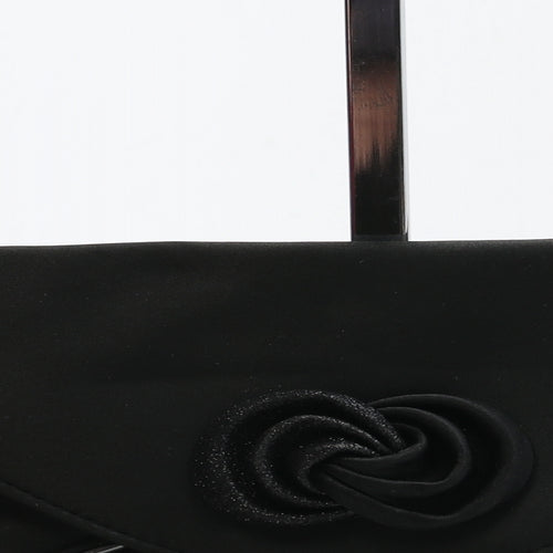 Lunar Womens Black Polyester Clutch Size Small - Flower Detail