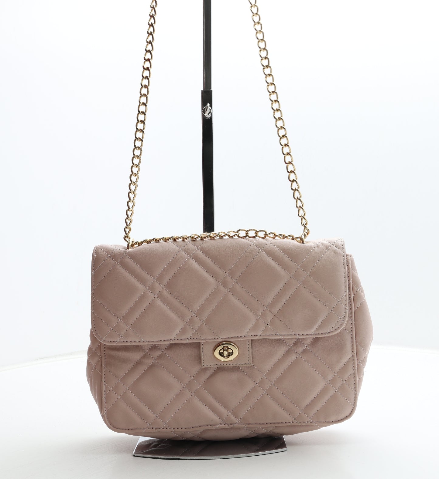 New Look Womens Pink Polyurethane Crossbody Size Medium
