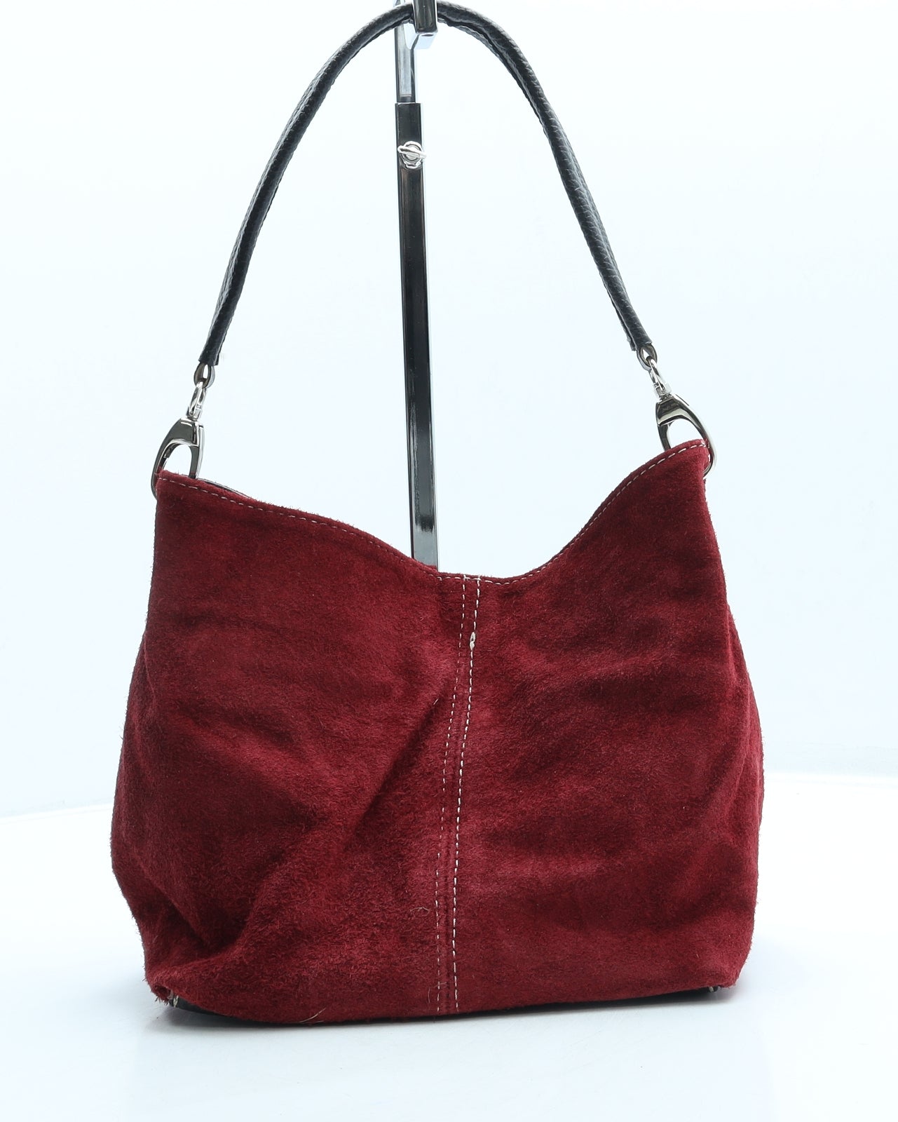 Preworn Womens Red Suede Top Handle Bag Size Small