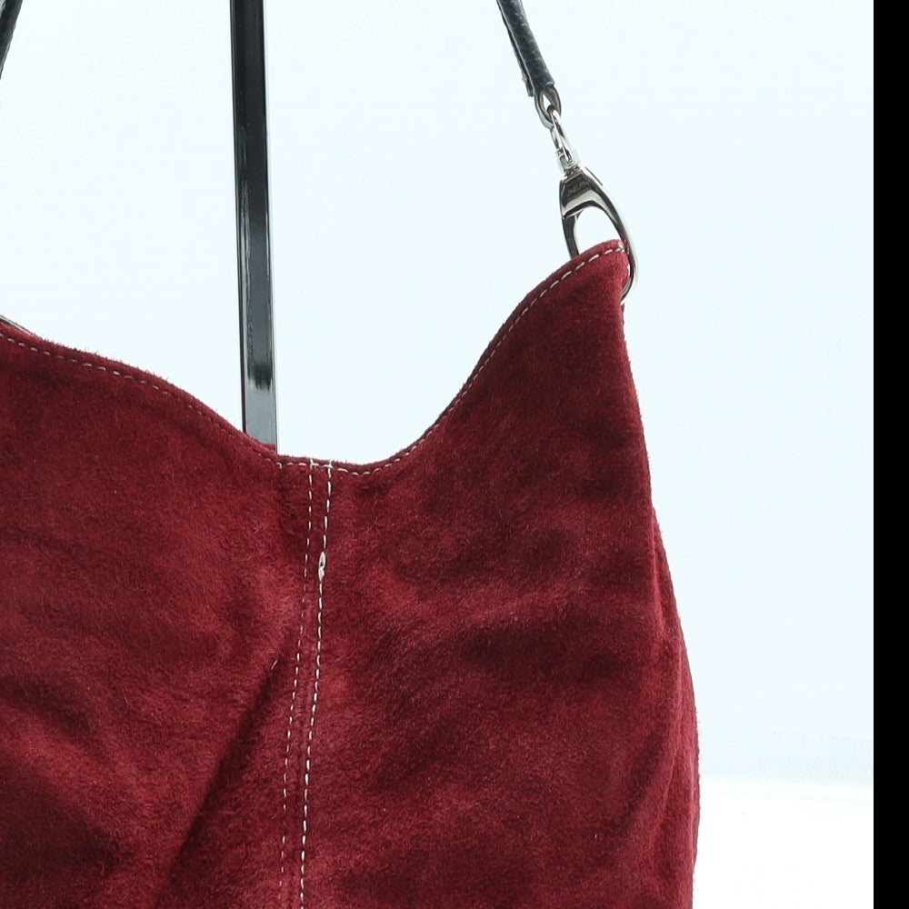 Preworn Womens Red Suede Top Handle Bag Size Small