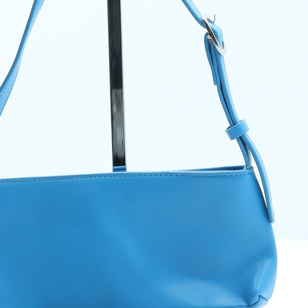 SheIn Womens Blue Leather Shoulder Bag Size Small