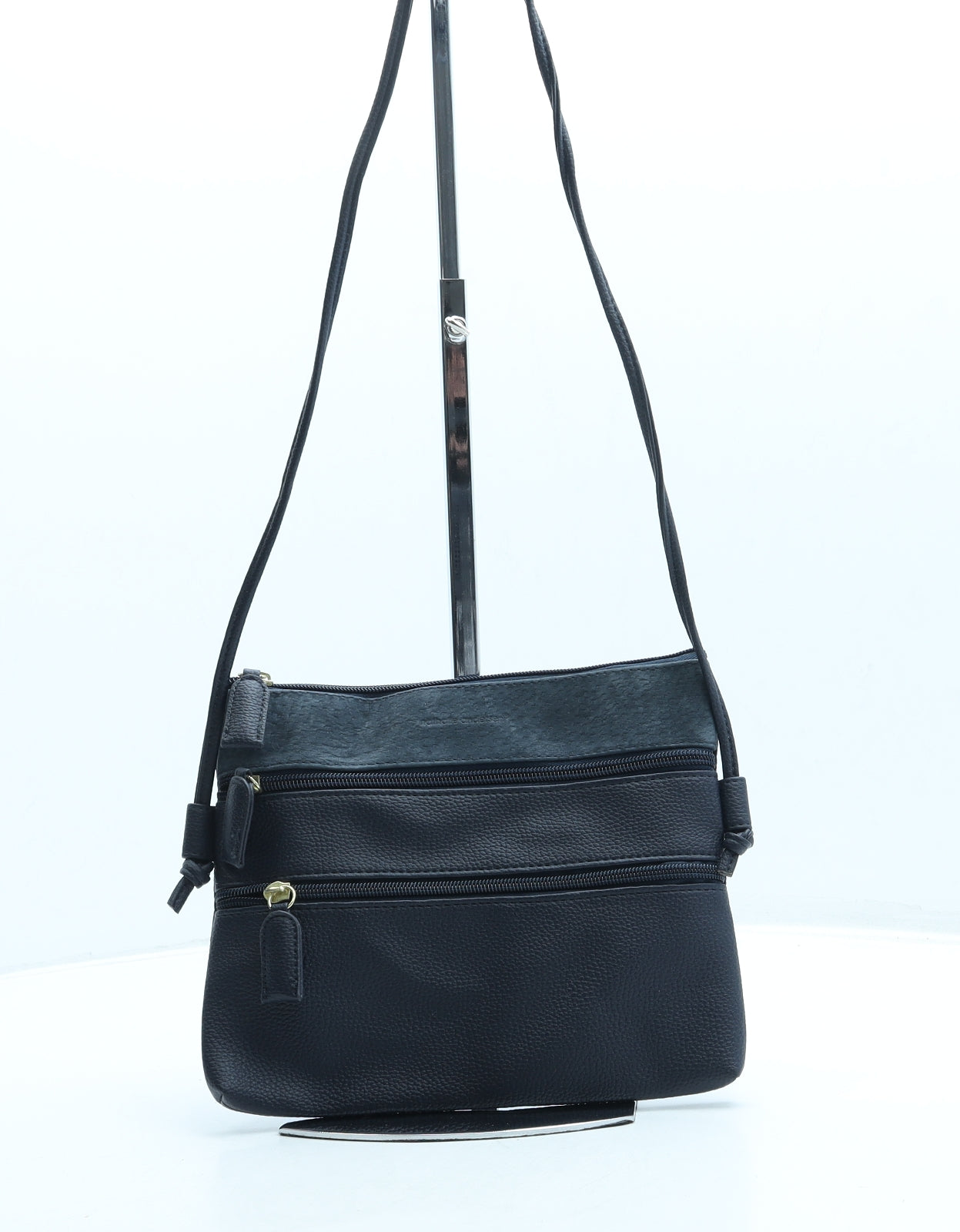 Nathalie Andersen Womens Blue Leather Crossbody Size Small