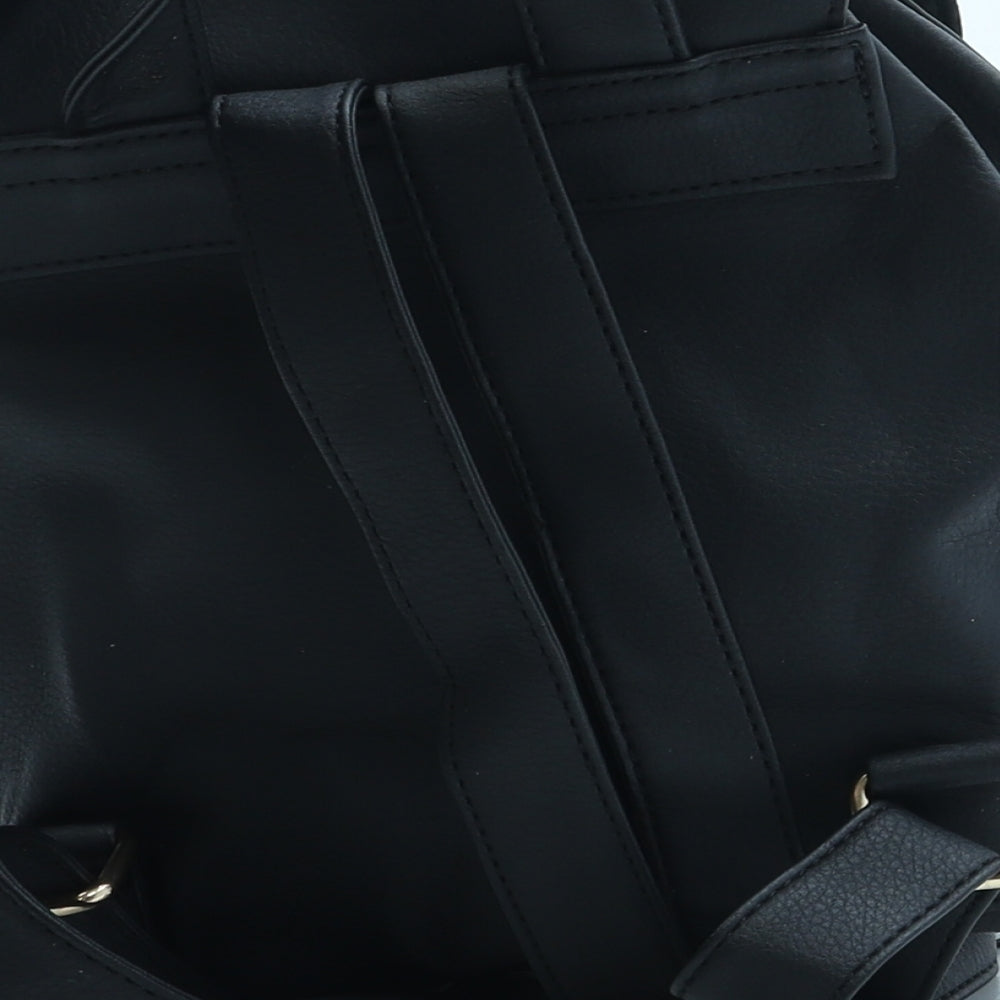 Peacocks Womens Black Leather Backpack Size Small