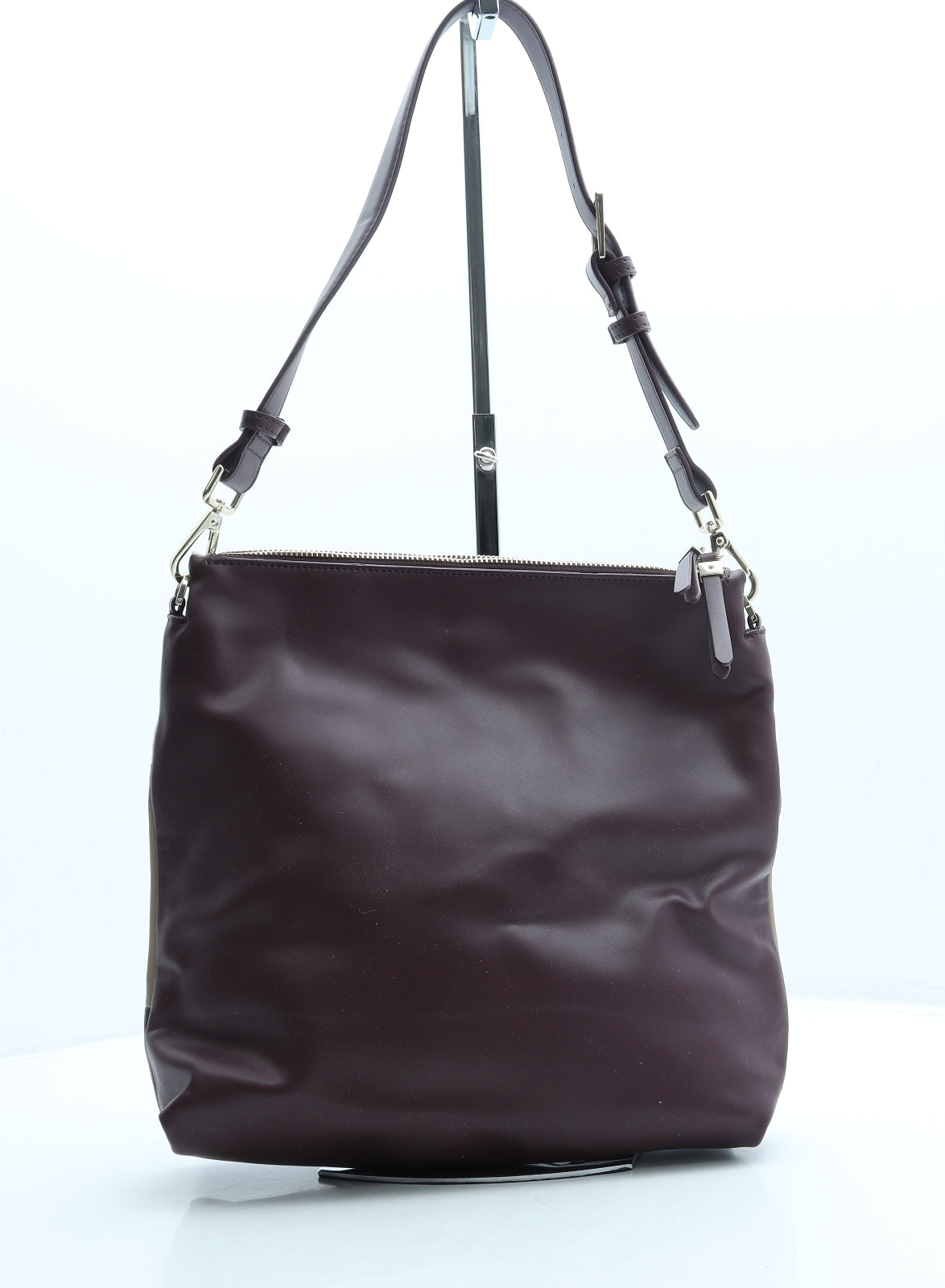 Fiorelli Womens Beige Striped Leather Shoulder Bag Size Medium