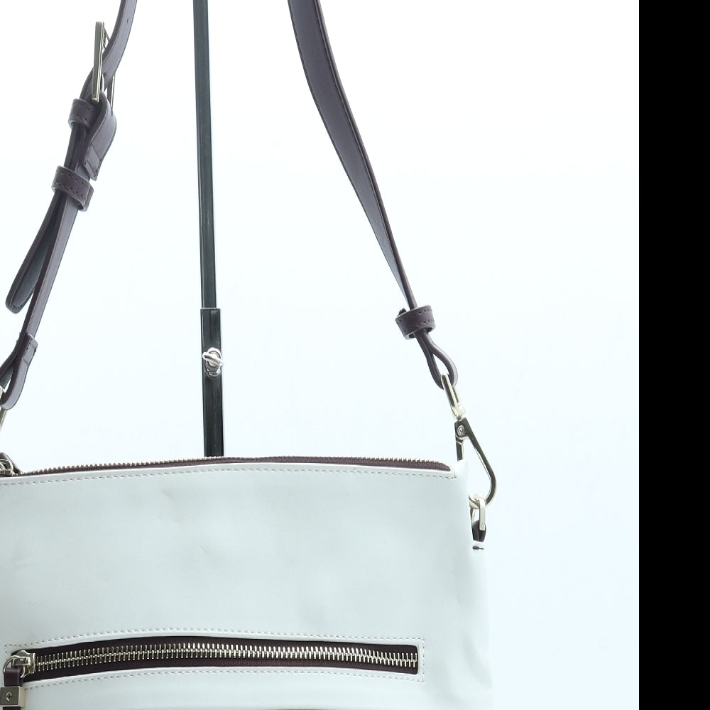 Fiorelli Womens Beige Striped Leather Shoulder Bag Size Medium