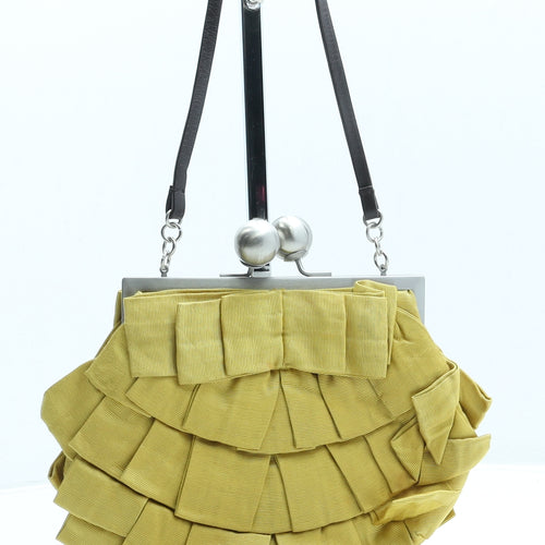 Boden Womens Yellow Polyester Top Handle Bag Size Small