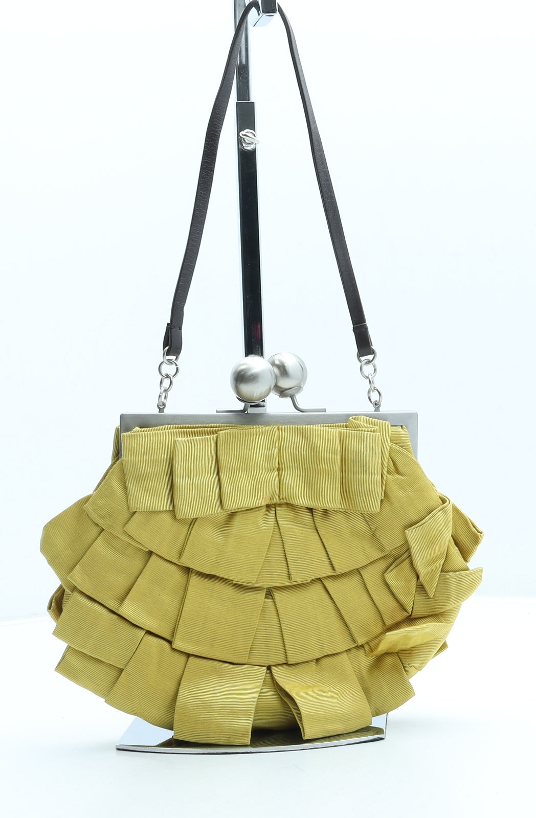 Boden Womens Yellow Polyester Top Handle Bag Size Small