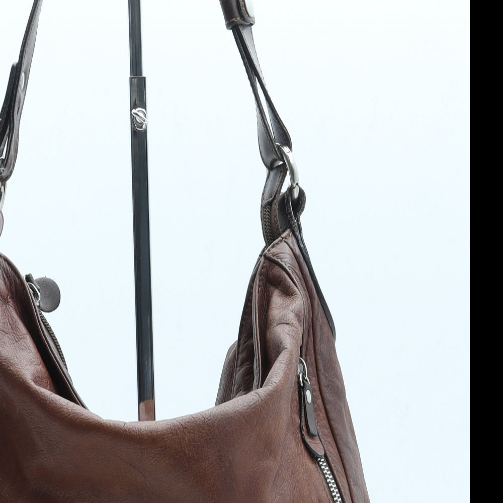 Gianni Conti Womens Brown Leather Hobo Bag Size Medium