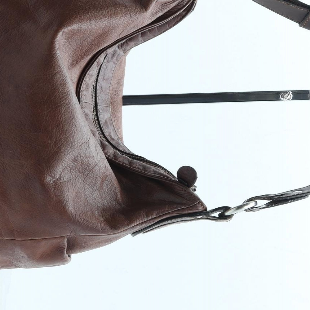 Gianni Conti Womens Brown Leather Hobo Bag Size Medium