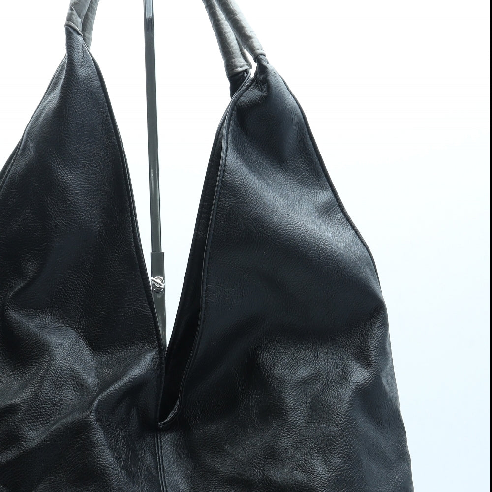 Dorothy Perkins Womens Black Leather Hobo Bag Size Large