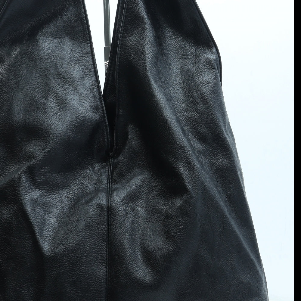 Dorothy Perkins Womens Black Leather Hobo Bag Size Large