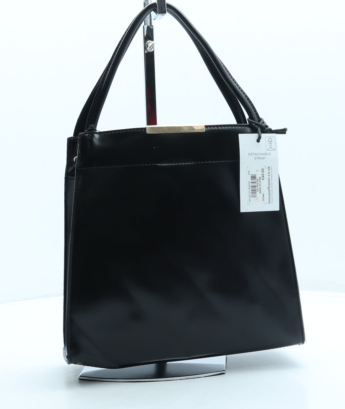 Linea Womens Black Leather Top Handle Bag Size Small