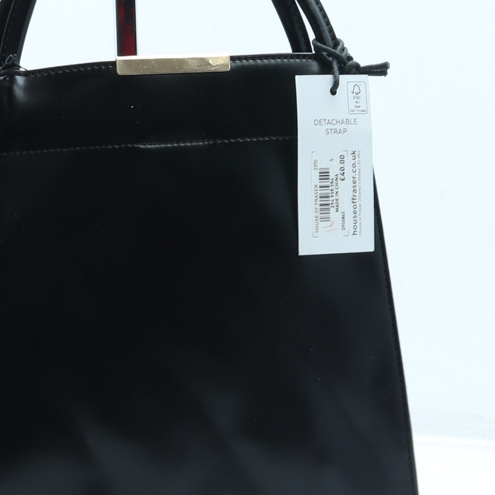 Linea Womens Black Leather Top Handle Bag Size Small