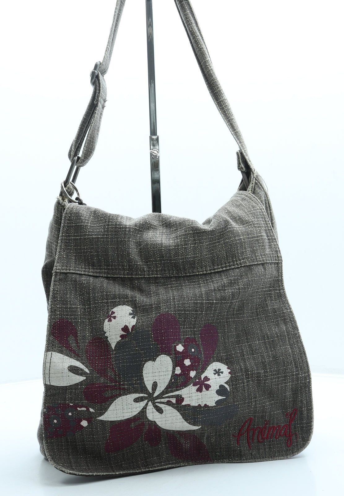 Animal Womens Brown Floral Polyester Crossbody Size Small