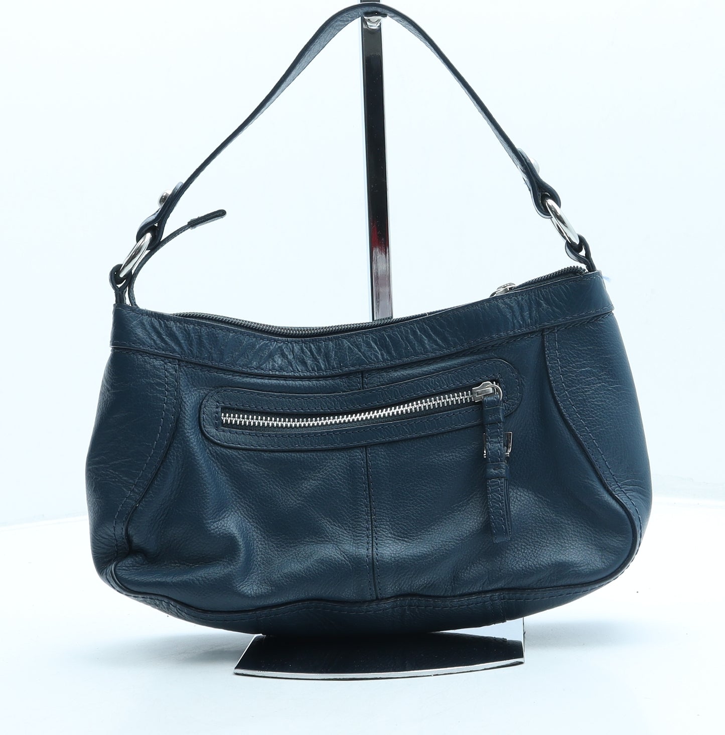 Marks and Spencer Womens Blue Leather Shoulder Bag Size Small