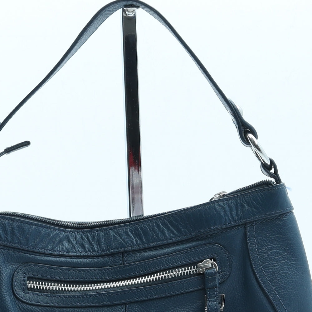 Marks and Spencer Womens Blue Leather Shoulder Bag Size Small
