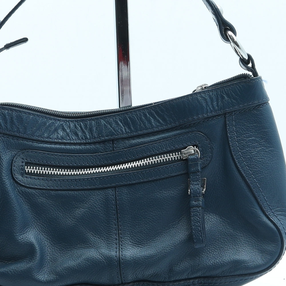 Marks and Spencer Womens Blue Leather Shoulder Bag Size Small